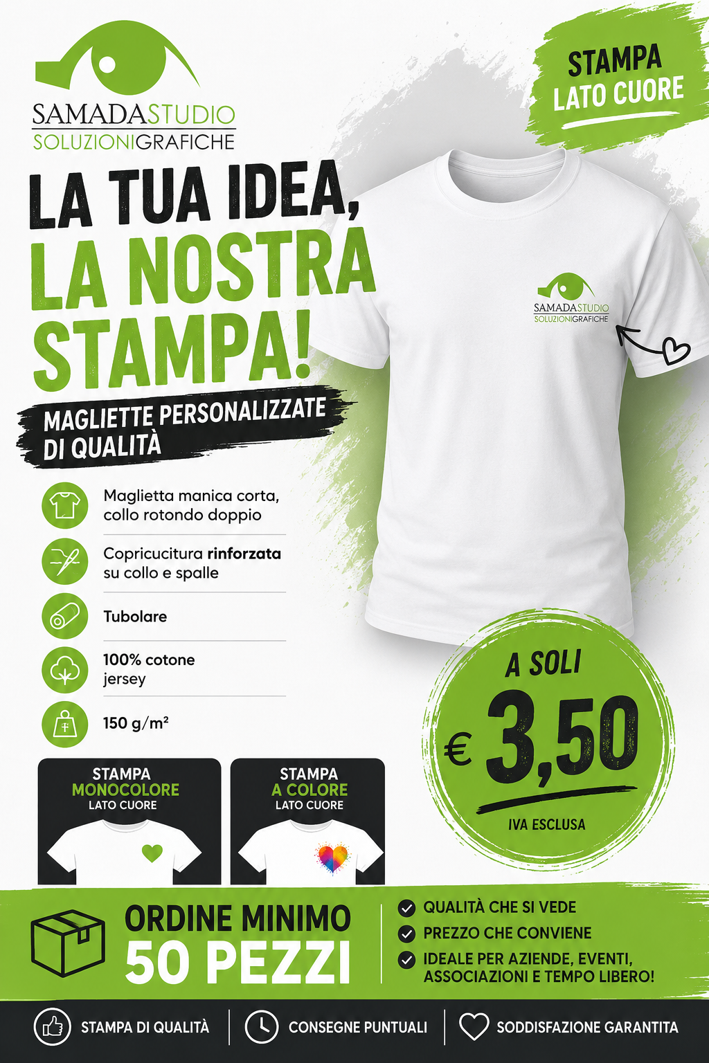 T-SHIRT MANICA CORTA ORDINE MINIMO 50 PZ.
